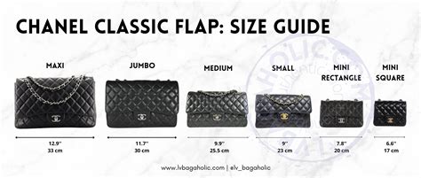 chanel bag size chart.